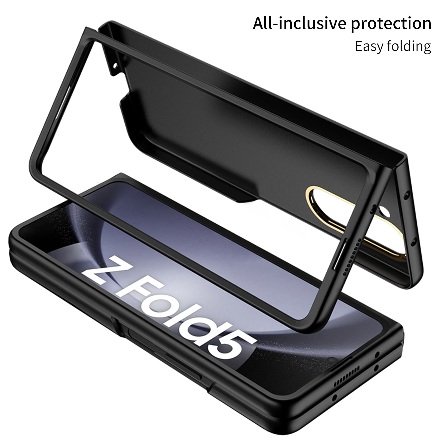 GKK pro Samsung Galaxy Z Fold5 5G pevné pouzdro na telefon PC, matný ultratenký kryt s kovovým rámem objektivu, skleněnou fólií GKK pro Samsung Galaxy Z Fold5 5G pevné pouzdro na telefon PC, matný ultratenký kryt s kovovým rámem objektivu, skleněnou fólií